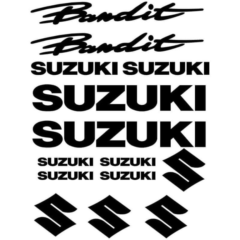 Kit de 14 stickers Suzuki Bandit noir