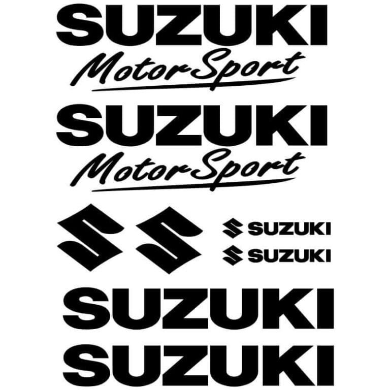 Kit de 8 Stickers Suzuki noir