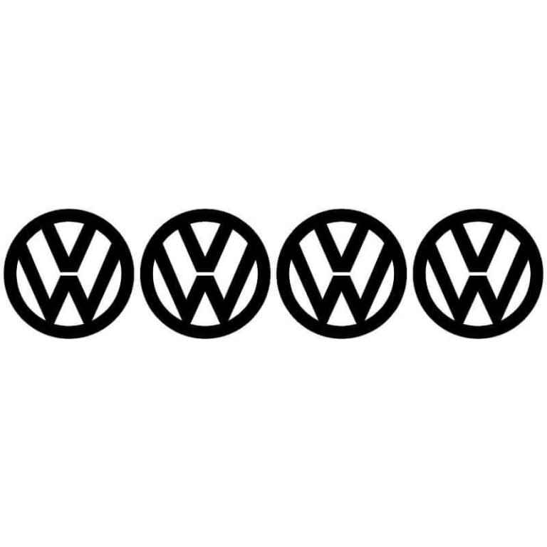 4 Stickers Logo Volkswagen noir