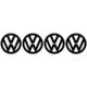 4 Stickers Logo Volkswagen noir
