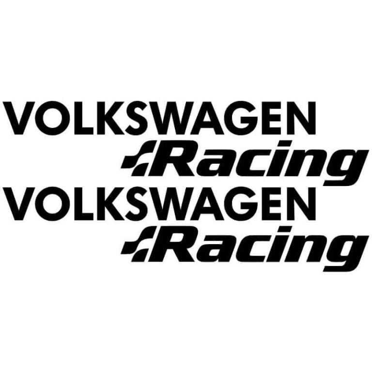 2 Stickers Volkswagen Racing noir