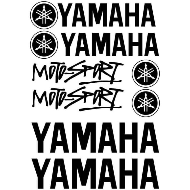 Kit de 10 Stickers Yamaha noir
