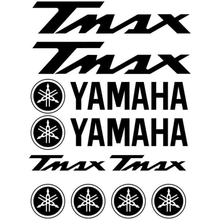 Kit de 10 Stickers Yamaha Tmax noir