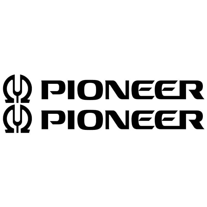 2 Stickers Pioneer Vintage noir